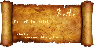 Kempf Arnold névjegykártya