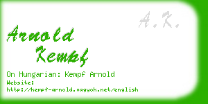 arnold kempf business card